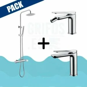Pack barre de douche chrome + robinet lavabo + robinet bidet – DINAMARCA VAROBATH