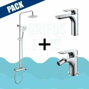 Pack barre de douche chrome + robinet lavabo + robinet bidet – NASSAU VAROBATH