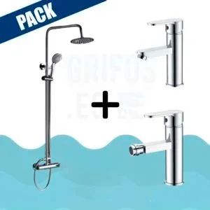 Pack barre de douche chrome + robinet lavabo + robinet bidet – PARIS VAROBATH