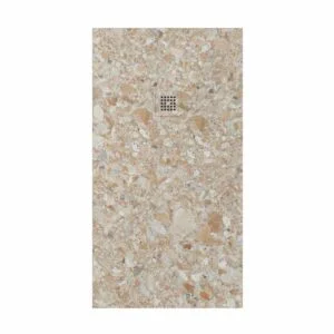 Receveur de douche en résine texture ardoise. Effet marbre ébène – antidérapant STONE 3D moderne