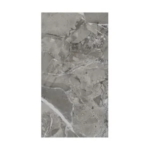 Receveur de douche en résine avec texture ardoise. Effet marbre Milos – antidérapant STONE 3D moderne