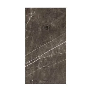 Receveur de douche en résine avec texture ardoise. Sahara effet marbre graphite - antidérapant STONE 3D moderne