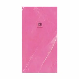Receveur de douche en résine avec texture ardoise. Effet marbre Sahara rose – antidérapant STONE 3D moderne