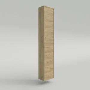 Colonne de salle de bain suspendue 2 portes 185 cm x 35 cm x 25 cm finition CHÊNE CLAIR