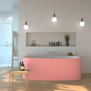 Baignoire îlot COUVE en solid surface ovale 158×86 cm