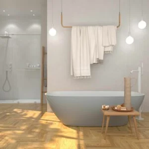 Baignoire îlot CLOE ovale solid surface 158×77 cm