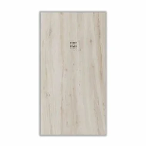 Receveur de douche en résine texture ardoise Cèdre blanc finition effet bois – antidérapant STONE 3D moderne