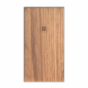 Receveur de douche en résine texture ardoise finition effet bois noyer espagnol – antidérapant STONE 3D moderne
