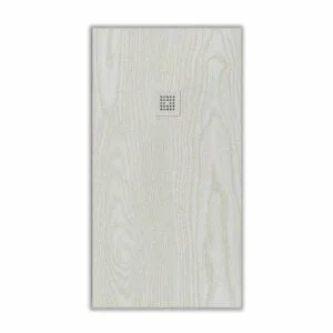 Receveur de douche en résine texture ardoise Chêne Blanc finition effet bois – antidérapant STONE 3D moderne