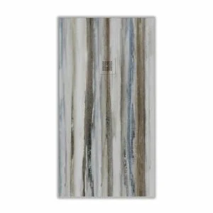 Receveur de douche en résine texture ardoise Finition effet bois Vintage Blue – antidérapant STONE 3D modern