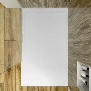 Receveur de douche en résine avec cadre SYSTEM Arena – couleurs au choix – texture ardoise – antibactérien et antidérapant