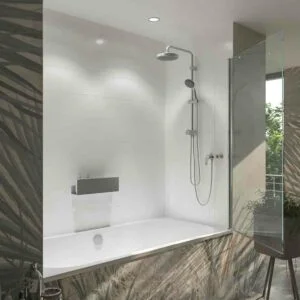 Pare-baignoire OPEN 1 panneau battant 85 cm CHROME BRILLANT