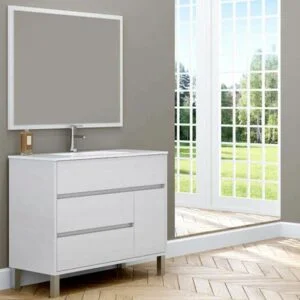 ANNA meuble de salle de bain sur pied 3 tiroirs- 1 porte avec vasque céramique