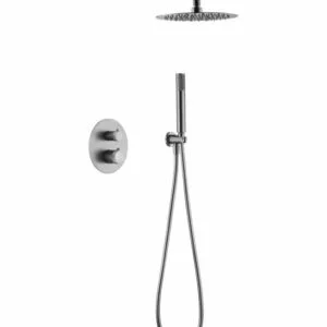 Colonne de douche thermostatique à encastrer Line nickel [ VAROBATH ]