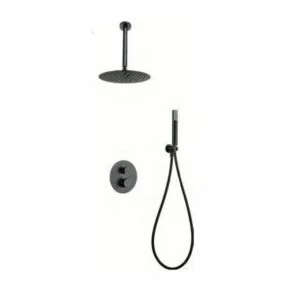 Colonne de douche thermostatique à encastrer Top Black Gun Metal [ VAROBATH ]