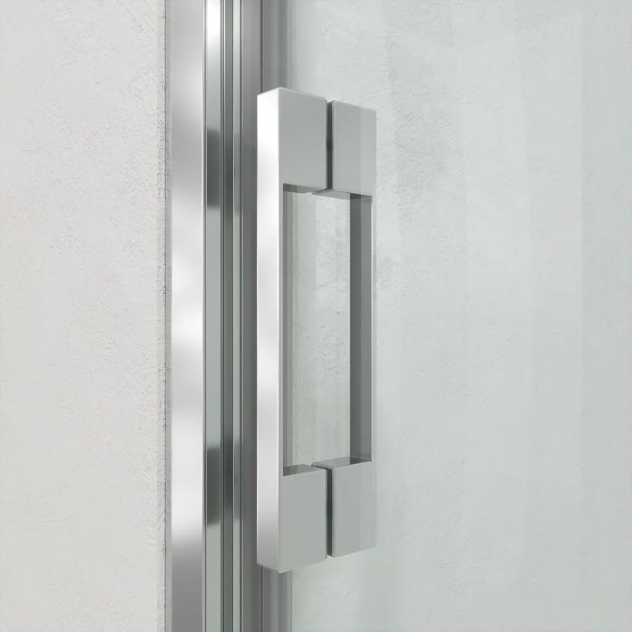 Paroi de douche frontale FRAME 1 fixe -1 porte coulissante. Finition CHROME BRILLANT – Image 3