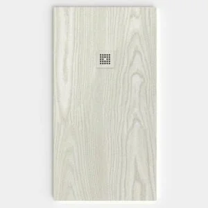 Receveur de douche en résine texture ardoise finition effet Bois Cendre Taiga – antidérapant STONE 3D moderne