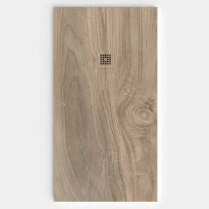 Receveur de douche en résine texture ardoise finition effet Bois Orme Ontario – antidérapant STONE 3D moderne