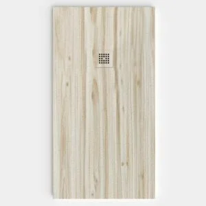 Receveur de douche en résine texture ardoise finition effet Bois Pin Denver – antidérapant STONE 3D moderne