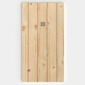 Receveur de douche en résine texture ardoise finition effet Bois Épicéa – antidérapant STONE 3D moderne