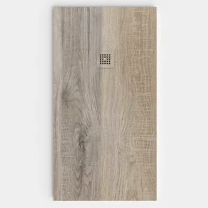 Receveur de douche en résine texture ardoise finition effet Bois Chêne Sauvage – antidérapant STONE 3D moderne