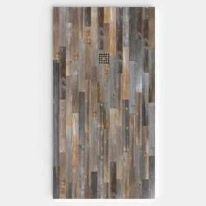Receveur de douche en résine texture ardoise finition effet Bois Chamoix – antidérapant STONE 3D moderne