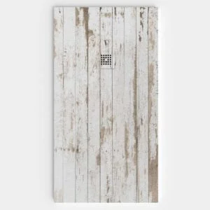 Receveur de douche en résine texture ardoise finition effet Bois Joplin – antidérapant STONE 3D moderne