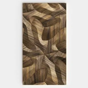 Receveur de douche en résine texture ardoise finition effet Bois Radiata – antidérapant STONE 3D moderne