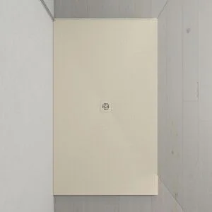Extra-Large Receveur de douche XXL en résine avec texture ardoise et finition antidérapante BLANC IVOIRE Ral 1015