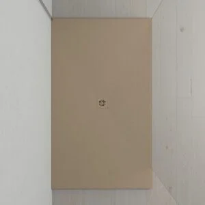 Extra-Large Receveur de douche XXL en résine avec texture ardoise et finition antidérapante MOKA Ral 1019