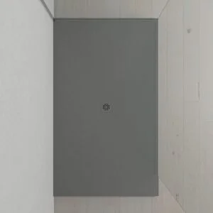 Extra-Large Receveur de douche XXL en résine avec texture ardoise et finition antidérapante GRIS CIMENT Ral 7005