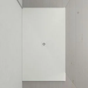 Extra-Large Receveur de douche XXL en résine avec texture ardoise et finition antidérapante BLANC Ral 9003