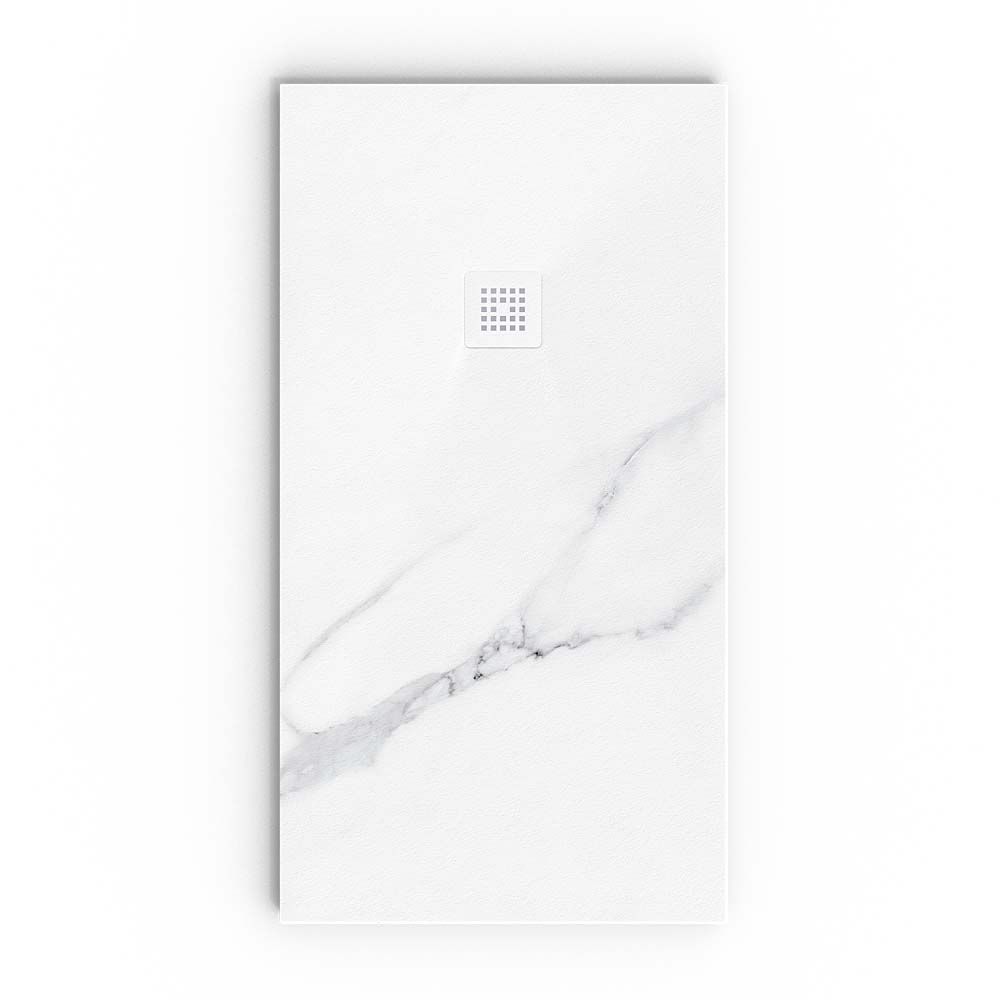 Receveur De Douche VAROBATH ONE - Résine Antidérapante C3 Texture Ardoise - Crème RAL1013 80x100 Cm