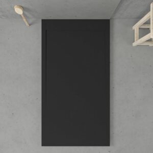 URBANSTONE Receveur de douche en résine avec cadre noir et texture ardoise, antibactérien et antidérapant. Couleurs au choix. grille cachée