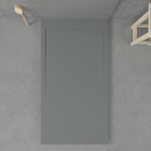 Receveur de douche en résine avec cadre URBANSTONE Gris RAL 7040 texture ardoise antibactérien et antidérapant. Coloris au choix. Grille cachée