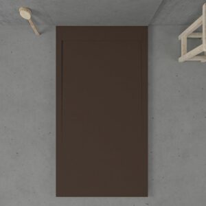 Receveur de douche en résine avec cadre URBANSTONE Marron RAL 8017 texture ardoise antibactérien et antidérapant. Coloris au choix. Grille cachée