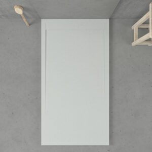 URBANSTONE Receveur de douche en résine avec cadre sable et texture ardoise, antibactérien et antidérapant. Couleurs au choix. Grille cachée.
